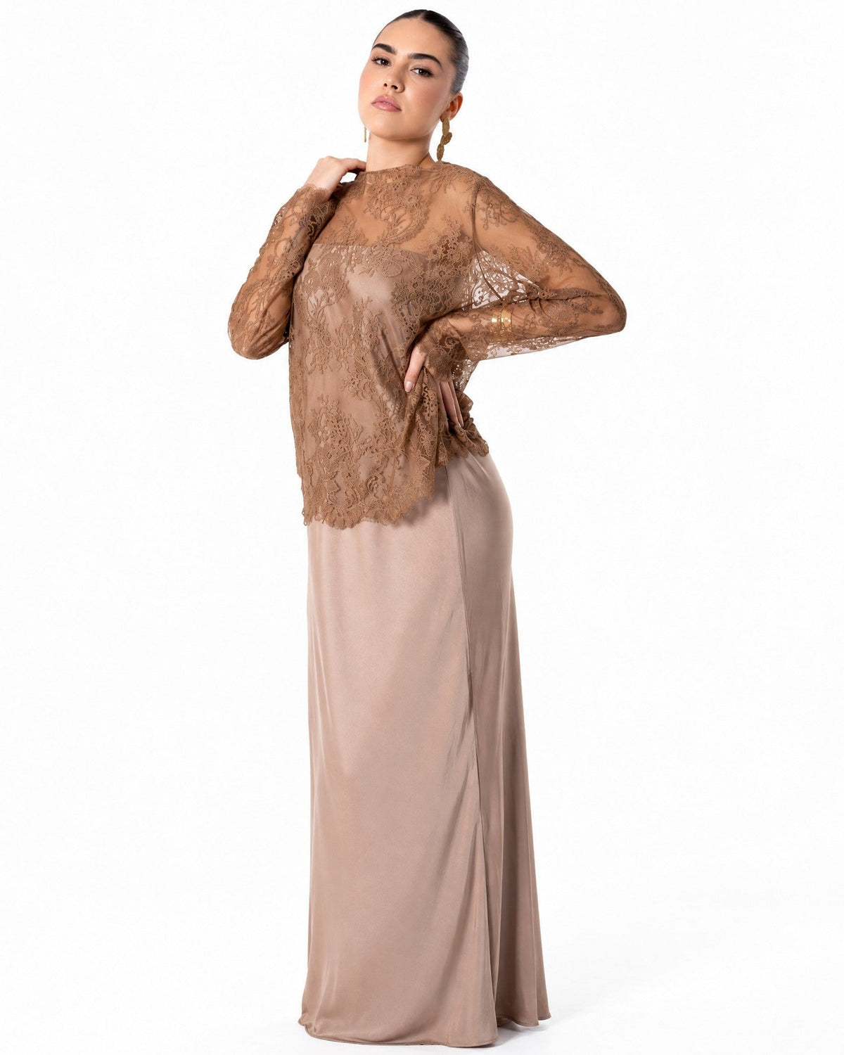 SS26 SLK 015 – Brown Silk Dress - SILKERA - MIRA Y MANO