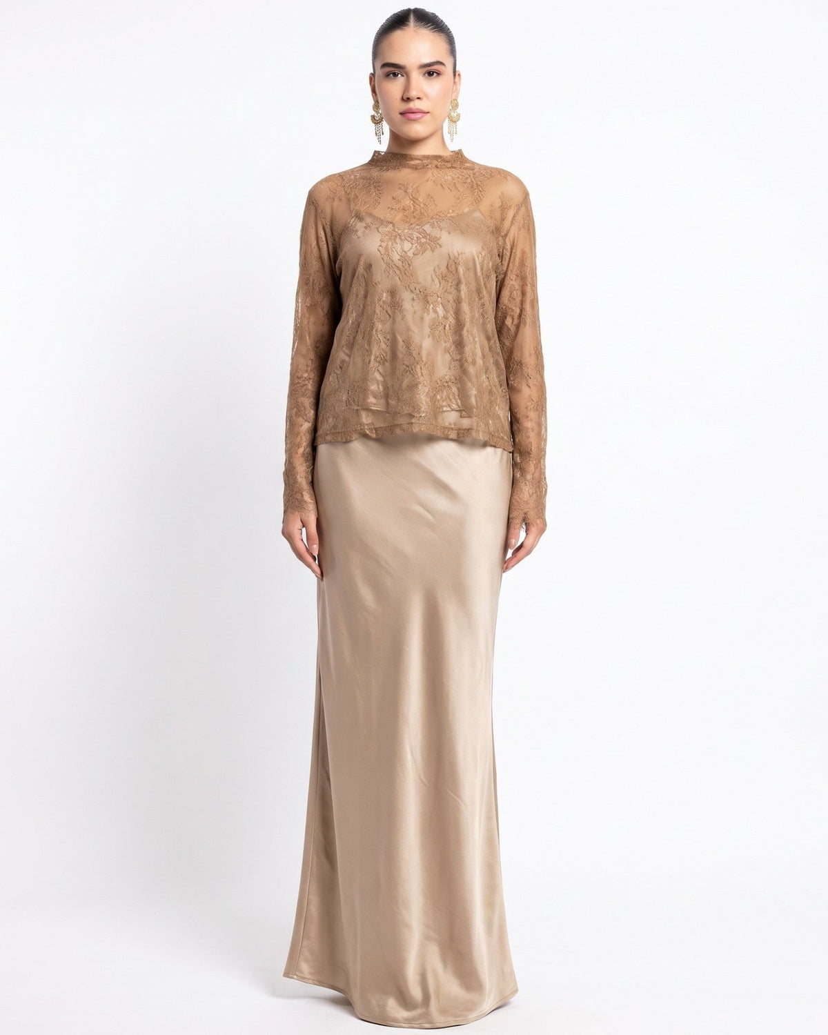 SS26 SLK 015 – Brown Silk Dress - SILKERA - MIRA Y MANO