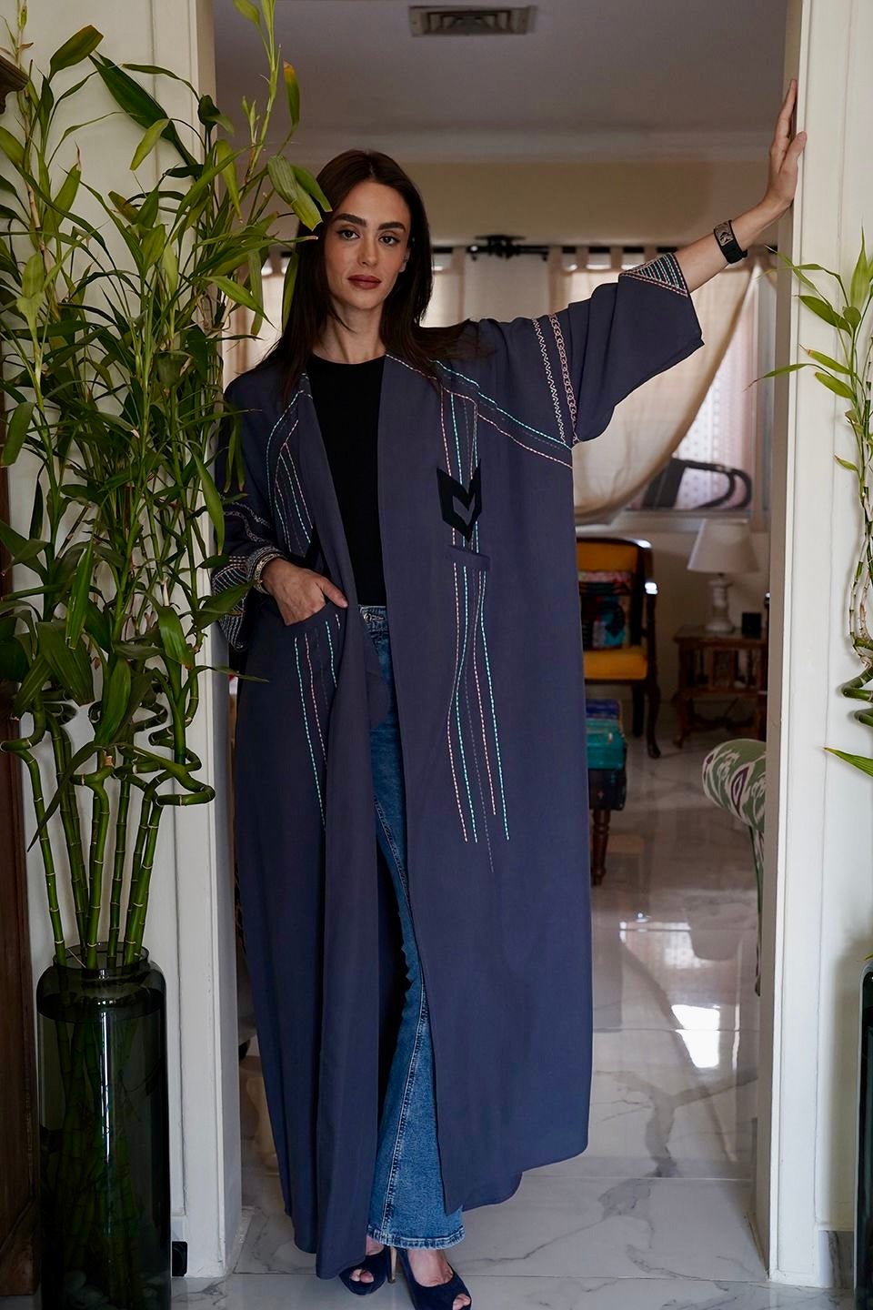 AINA BLUE ABAYA - SR BY SONALI RAMAN - MIRA Y MANO