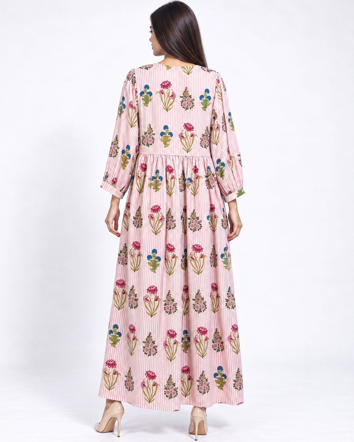 MALIA-PK - Pink Cotton Kaftan - SR BY SONALI RAMAN - MIRA Y MANO