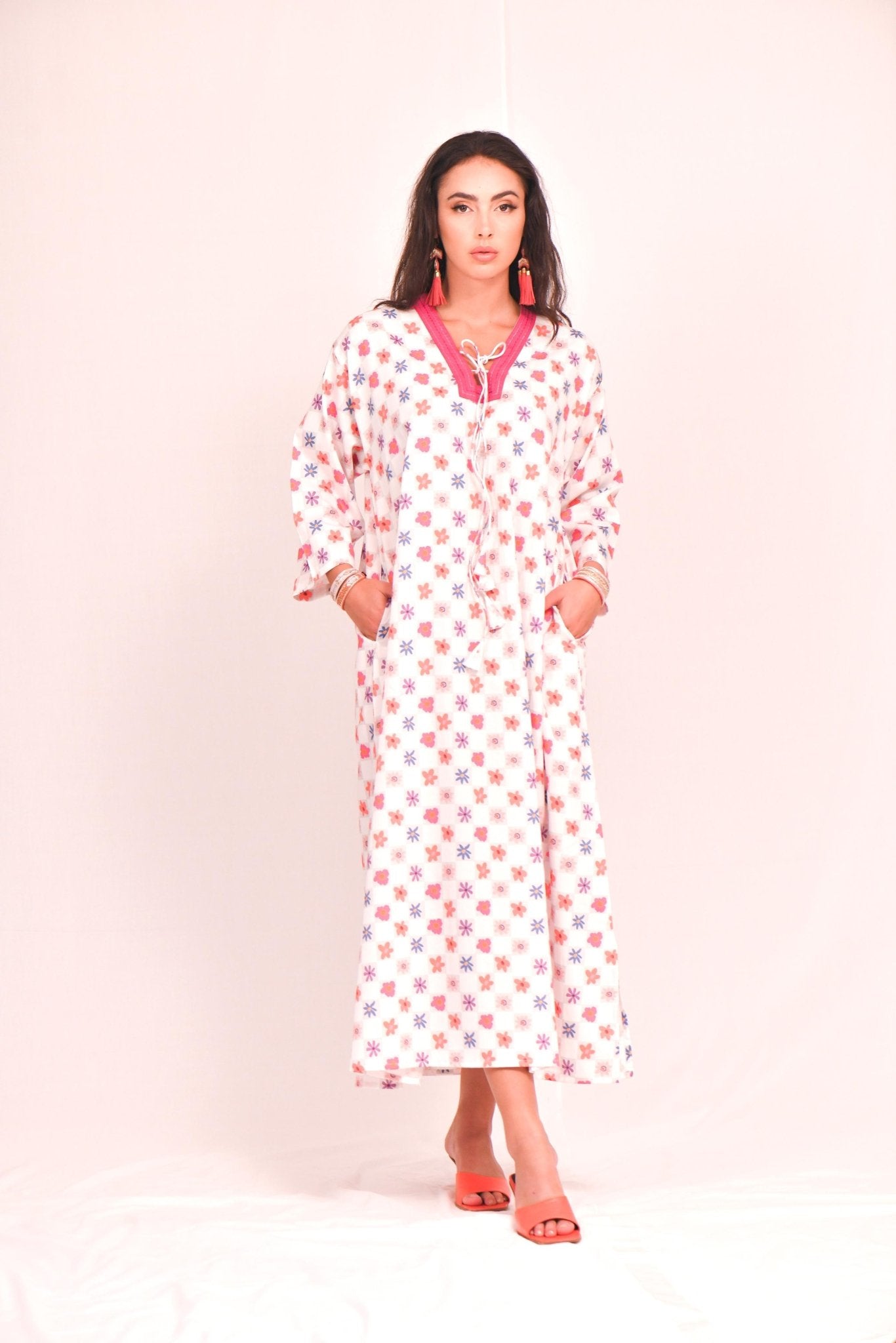 ZIA GRID FLOWER KAFTAN - SR BY SONALI RAMAN - MIRA Y MANO