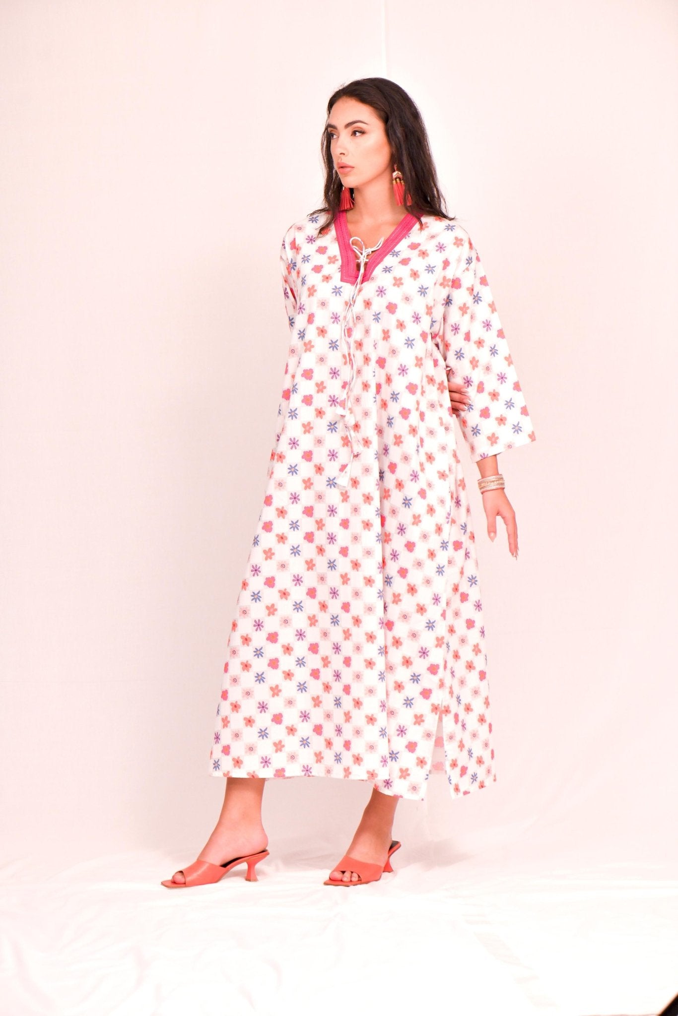 ZIA GRID FLOWER KAFTAN - SR BY SONALI RAMAN - MIRA Y MANO