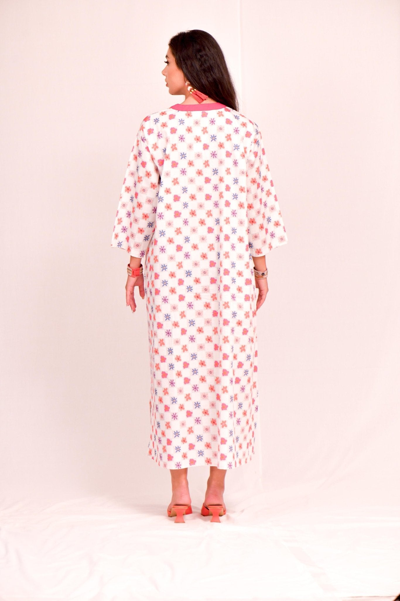 ZIA GRID FLOWER KAFTAN - SR BY SONALI RAMAN - MIRA Y MANO