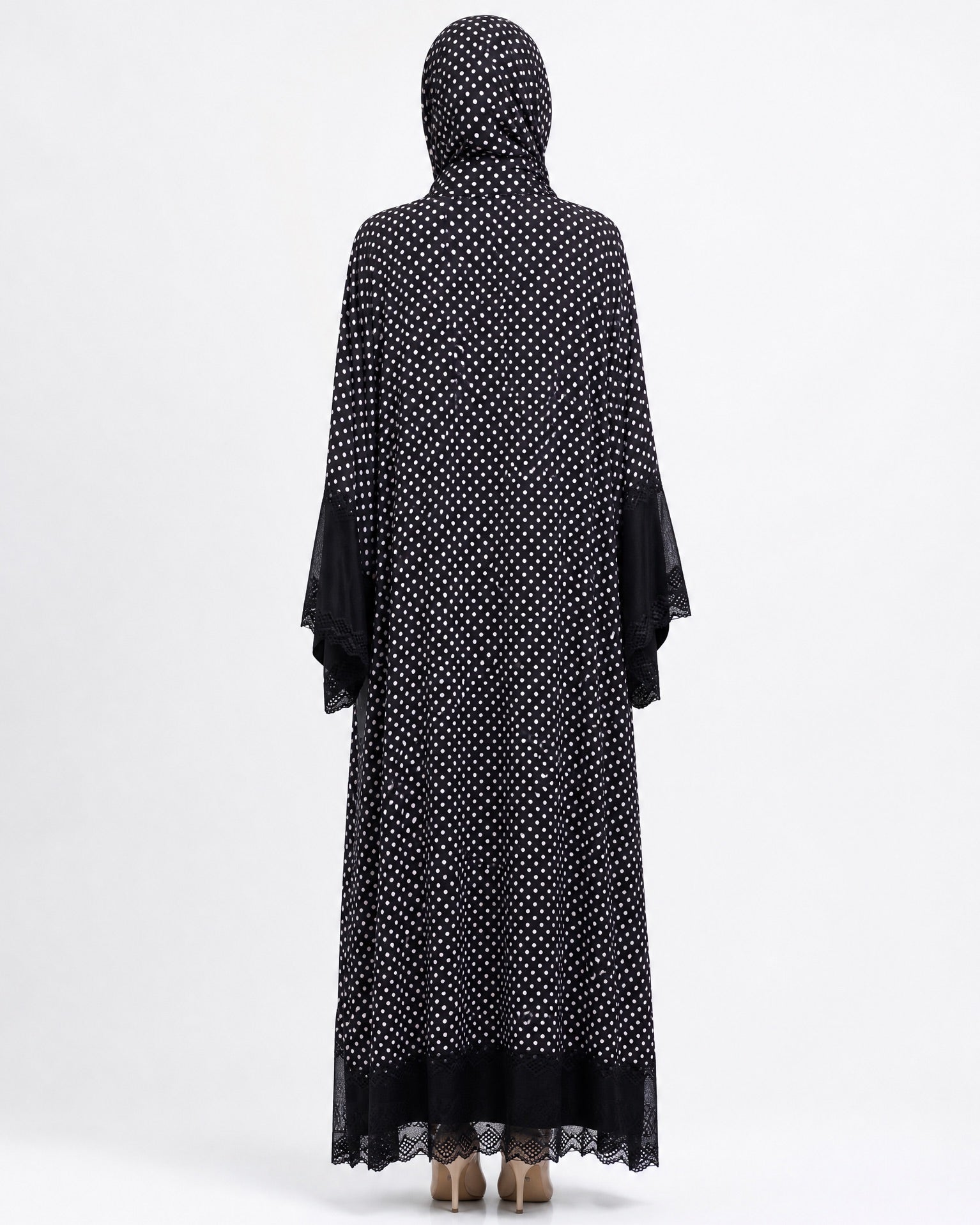 540SU-BK1-Black Cotton Abaya - SUZAN MUZAFFAR - MIRA Y MANO
