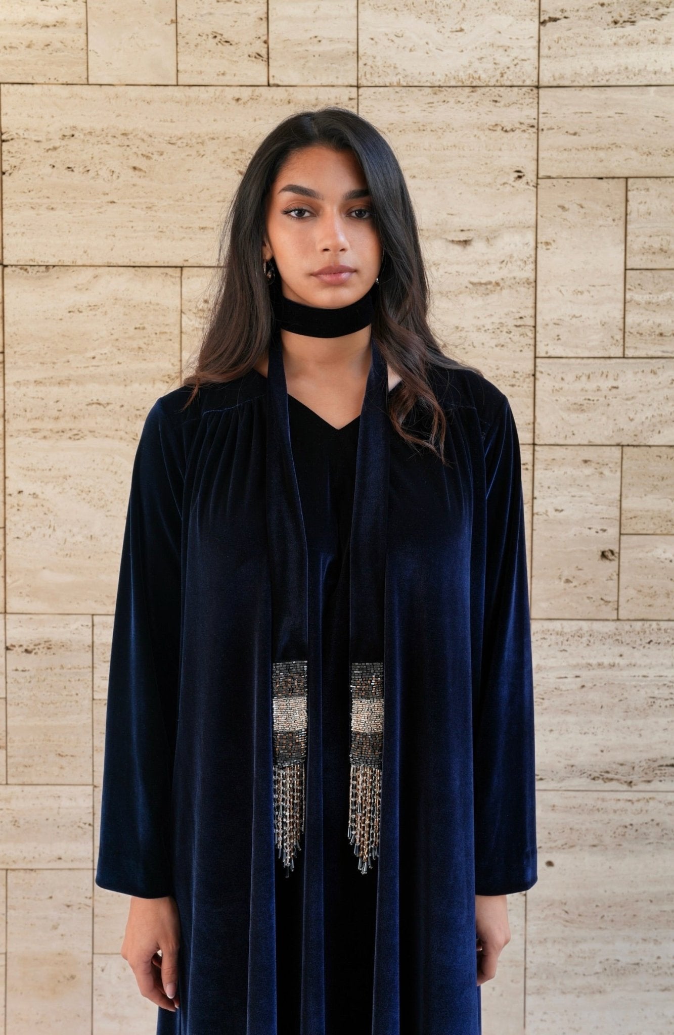 VELVET DUSK JALABIAH - TEAL - MIRA Y MANO