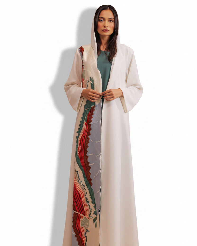 RAMADAN26LOOK01 ABAYA - THE ORPHIC - MIRA Y MANO