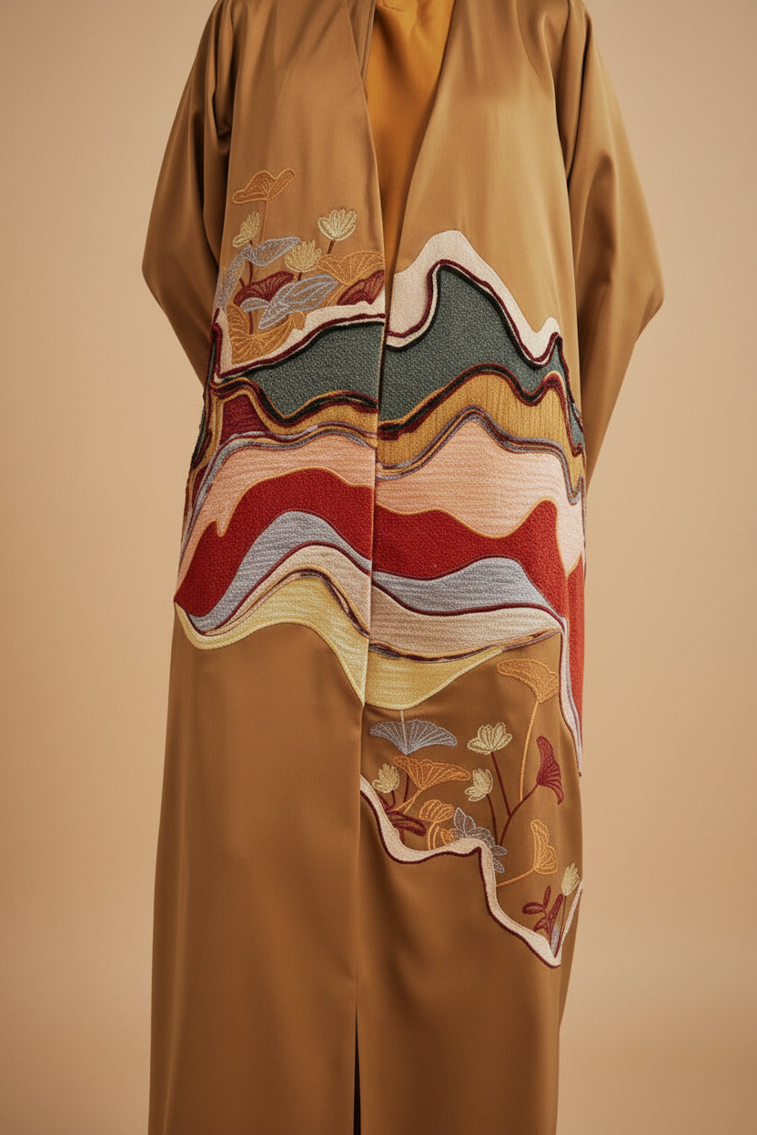 RAMADAN26LOOK03 ABAYA - THE ORPHIC - MIRA Y MANO