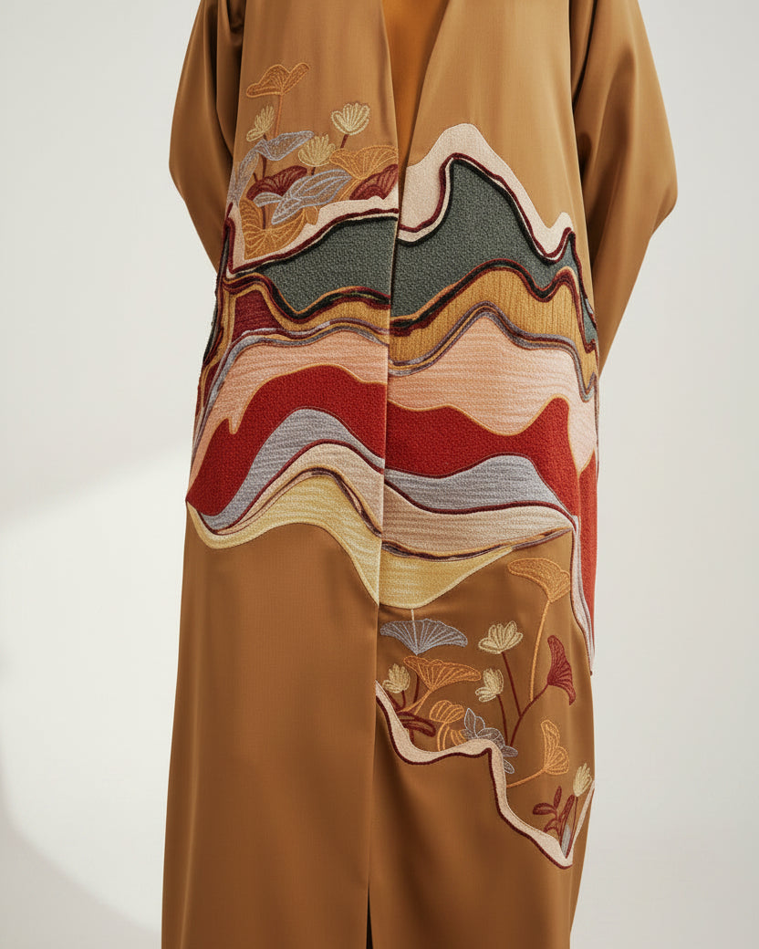 RAMADAN26LOOK03 ABAYA - THE ORPHIC - MIRA Y MANO