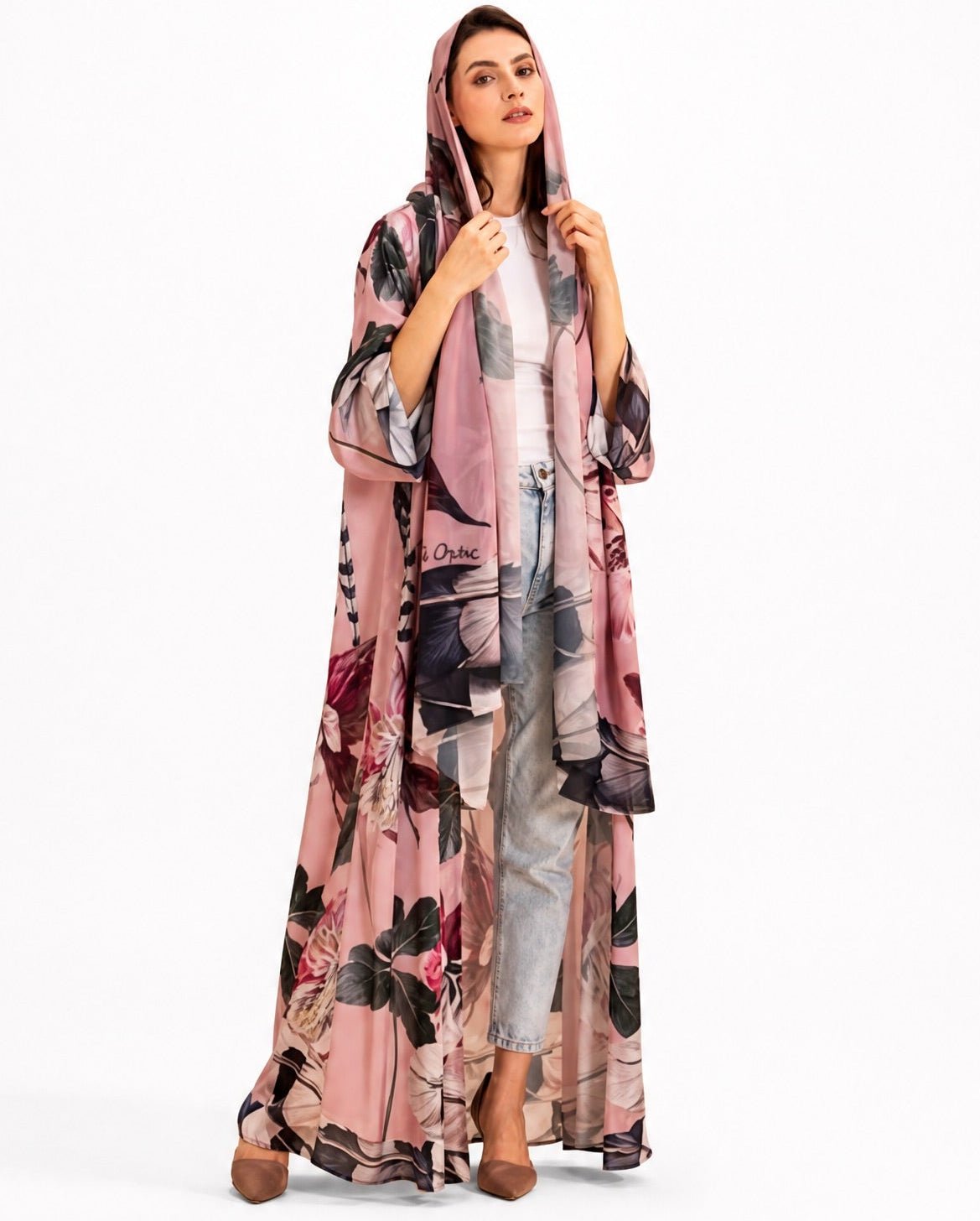 SUMMER26LOOK17 - Printed Silk Abaya - THE ORPHIC - MIRA Y MANO