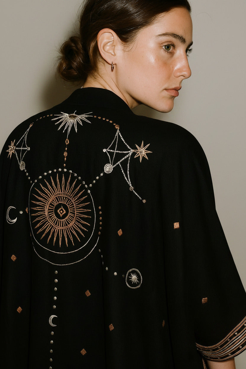 LAYALI SILK ABAYA - THE UNTITLED PROJECT - MIRA Y MANO