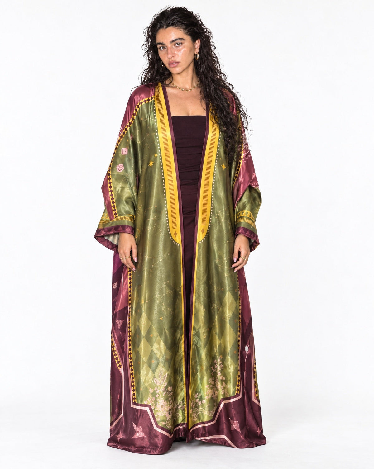 Queen's Gambit - Printed Silk Abaya - THE UNTITLED PROJECT - MIRA Y MANO