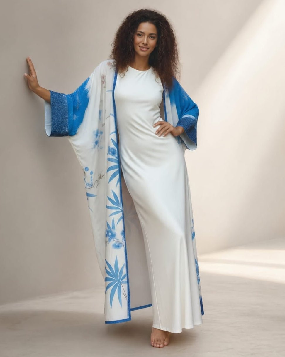 SHE THOUGHT IN INDIGO ABAYA - THE UNTITLED PROJECT - MIRA Y MANO