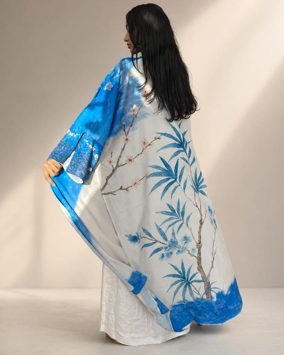 SHE THOUGHT IN INDIGO ABAYA - THE UNTITLED PROJECT - MIRA Y MANO
