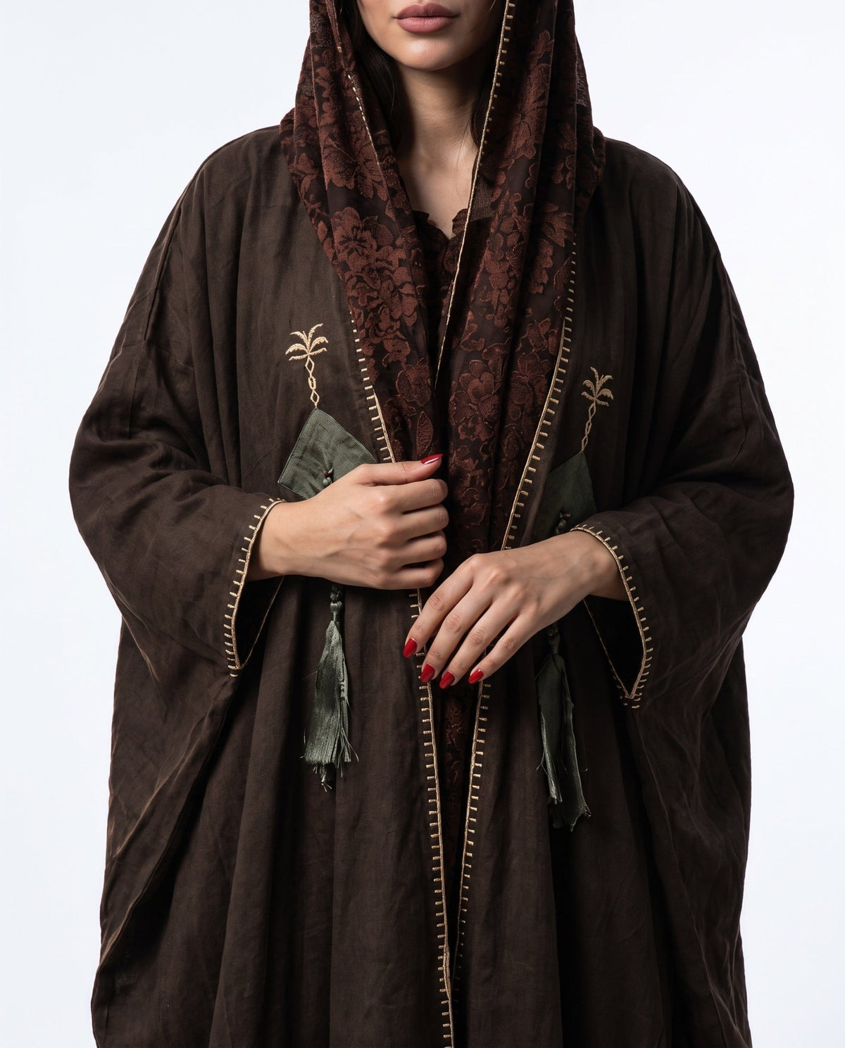 DIYAR - Brown Silk Abaya - ZIYA - MIRA Y MANO
