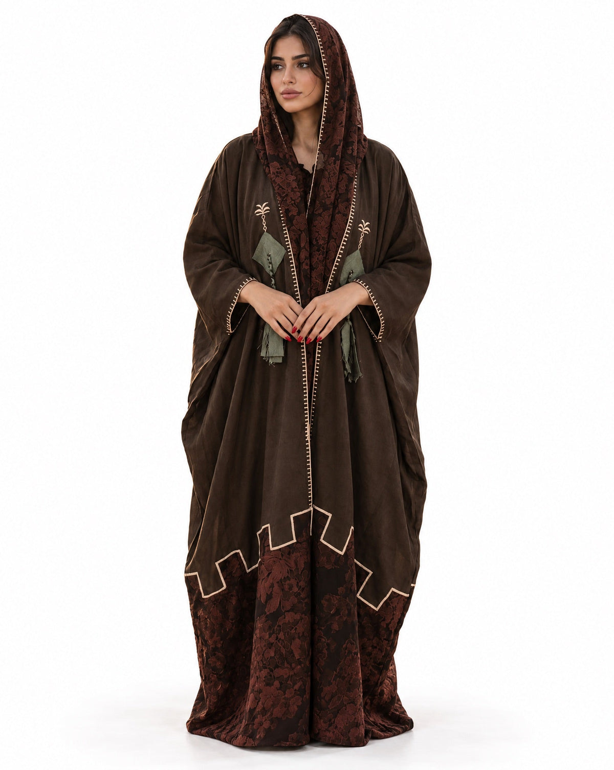 DIYAR - Brown Silk Abaya - ZIYA - MIRA Y MANO