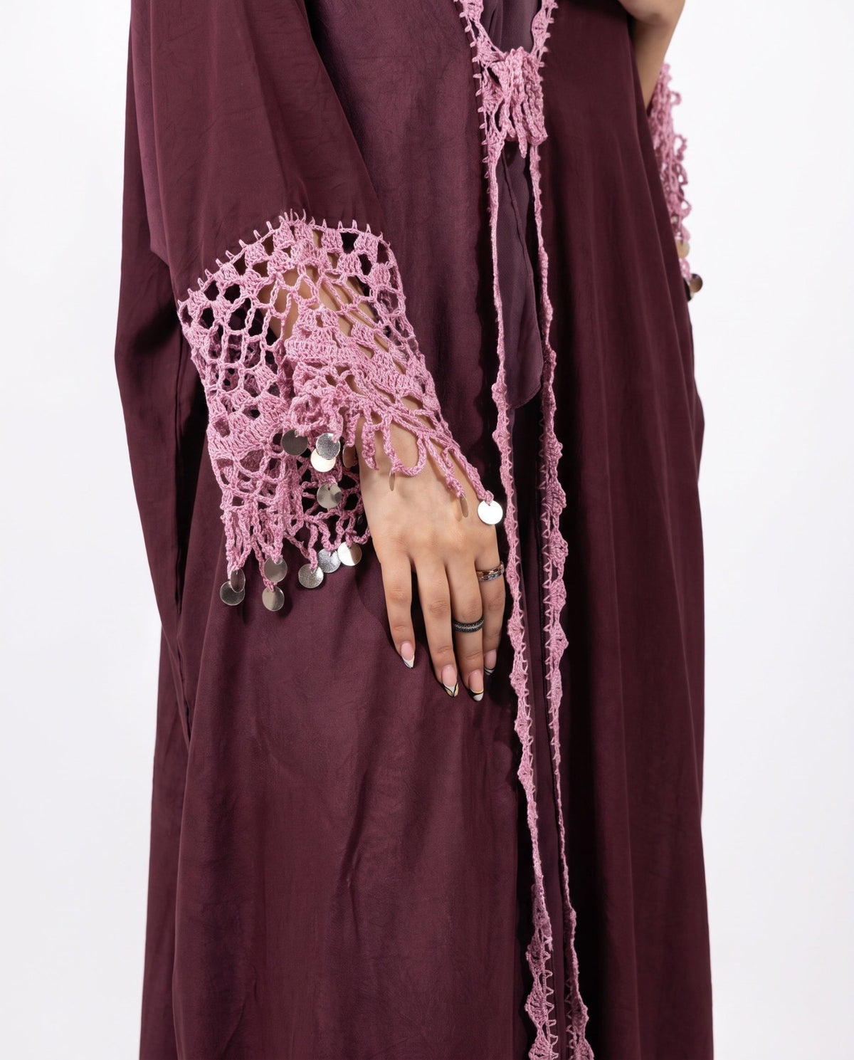 LAVISH - Rosy Brown Silk Abaya - ZIYA - MIRA Y MANO