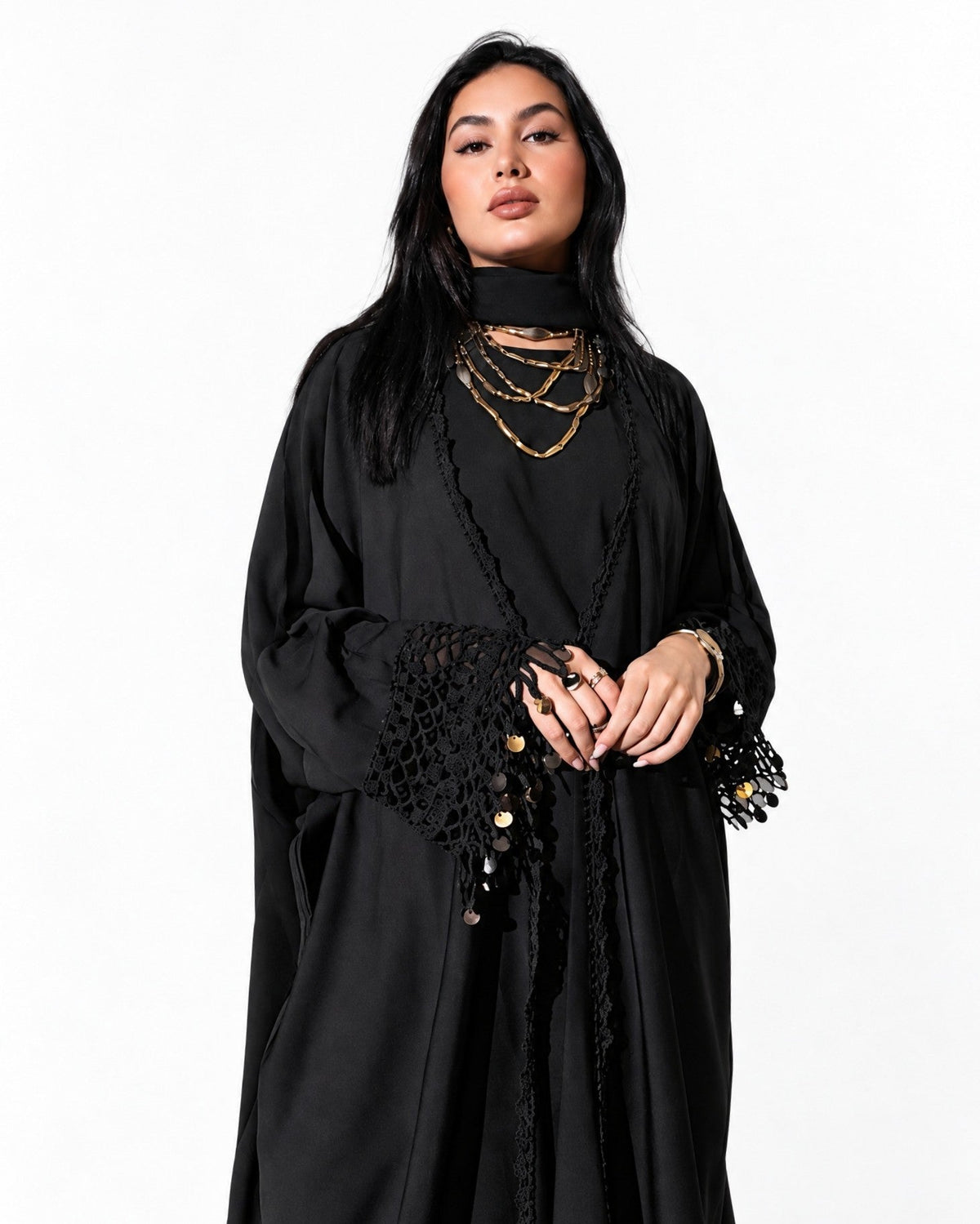 MAIN CHARACTER - Black Silk Abaya - ZIYA - MIRA Y MANO