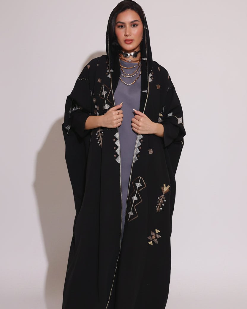 NAJD BLACK ABAYA - ZIYA - MIRA Y MANO