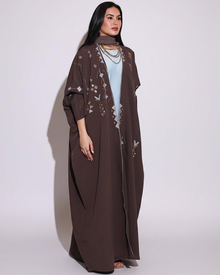NAJD BROWN ABAYA - ZIYA - MIRA Y MANO
