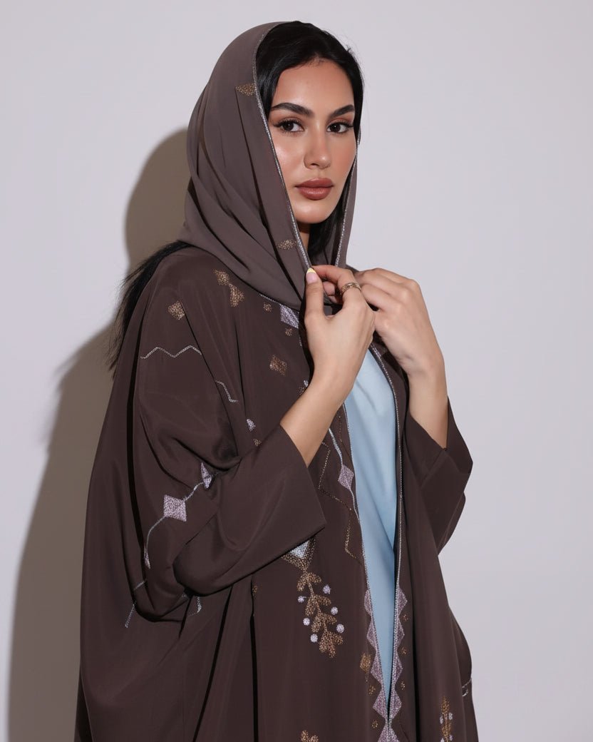 NAJD BROWN ABAYA - ZIYA - MIRA Y MANO