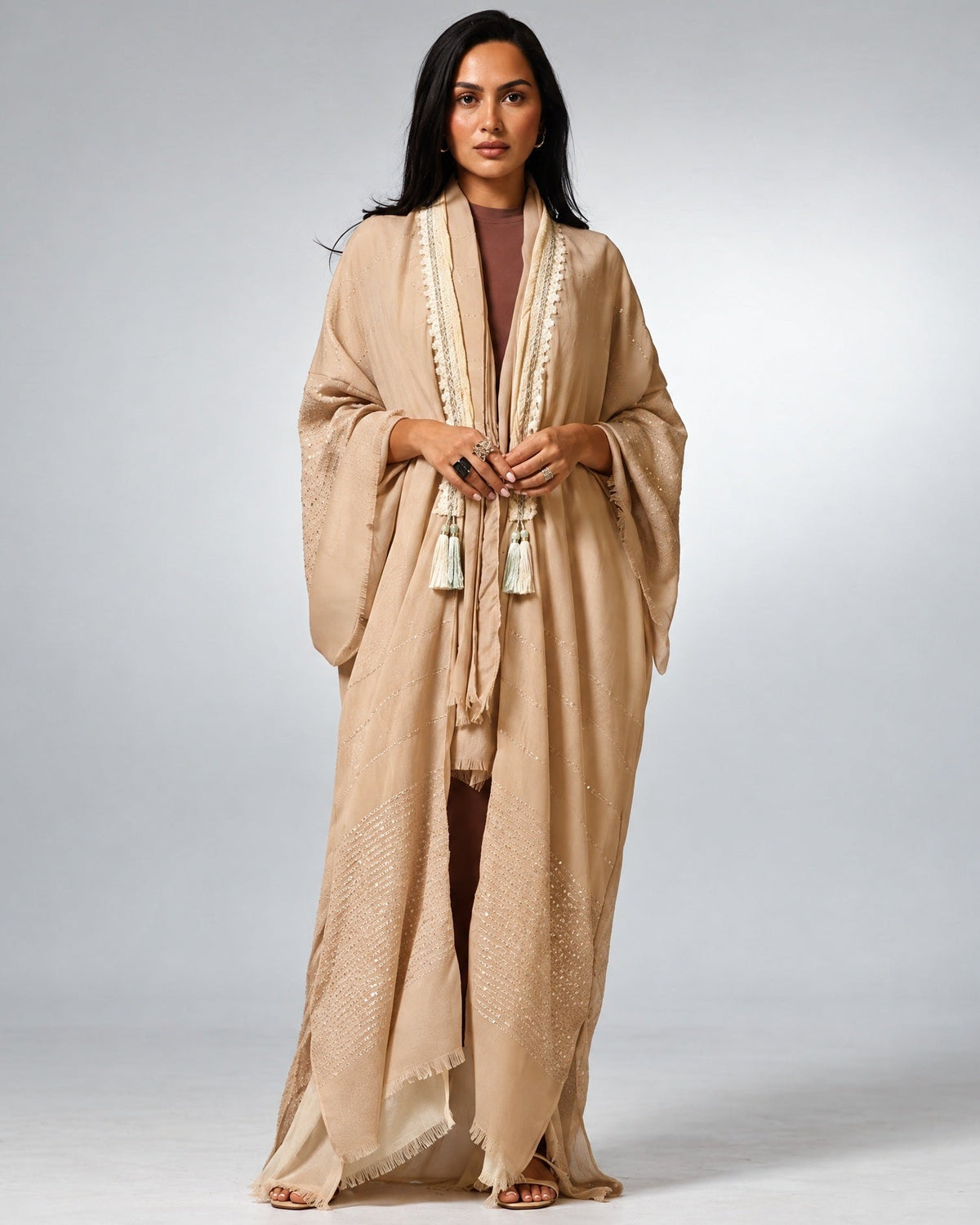 Oasis – Beige Cotton Abaya - ZIYA - MIRA Y MANO