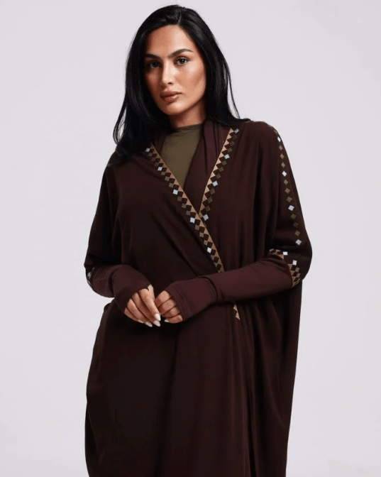 Tria – Saddle Brown Crepe Abaya – Product image 2