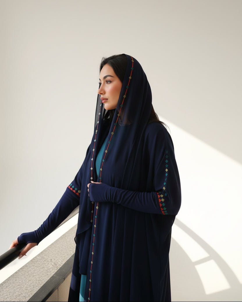 Z-TRI-NVY ABAYA - ZIYA - MIRA Y MANO