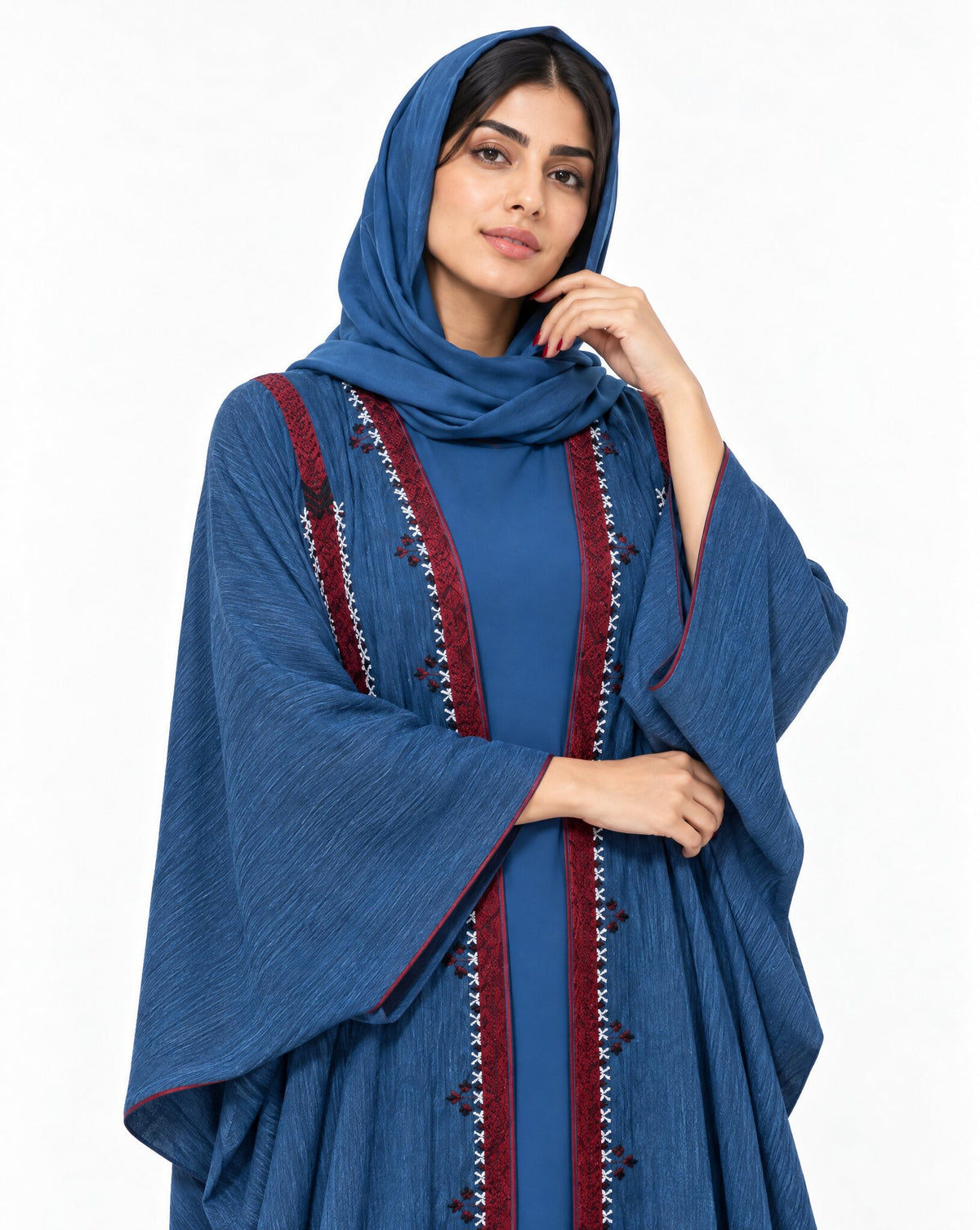 134 – Teal Washed Silk Abaya