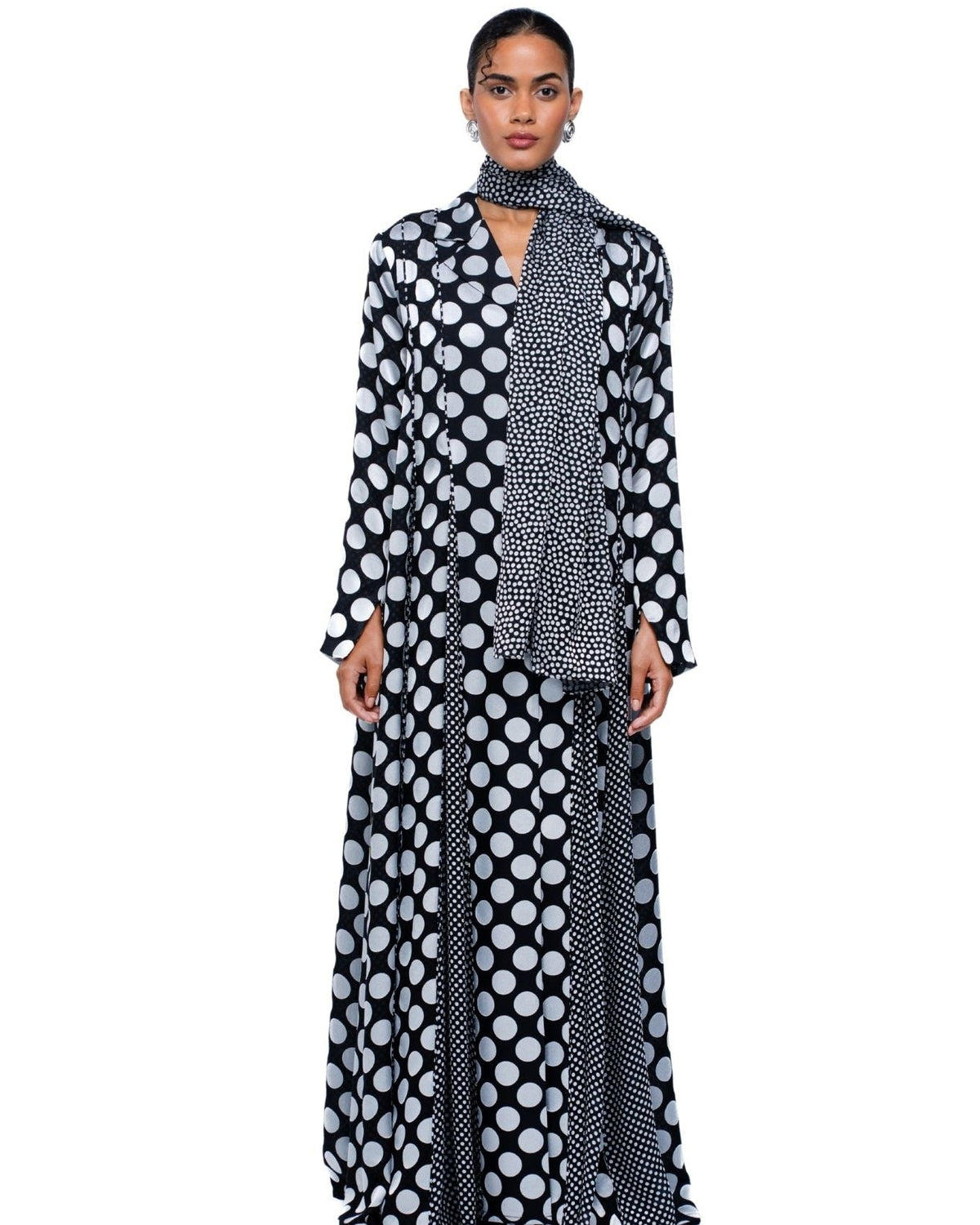 AURORA-GY - Gray Silk Abaya - 1309 - MIRA Y MANO