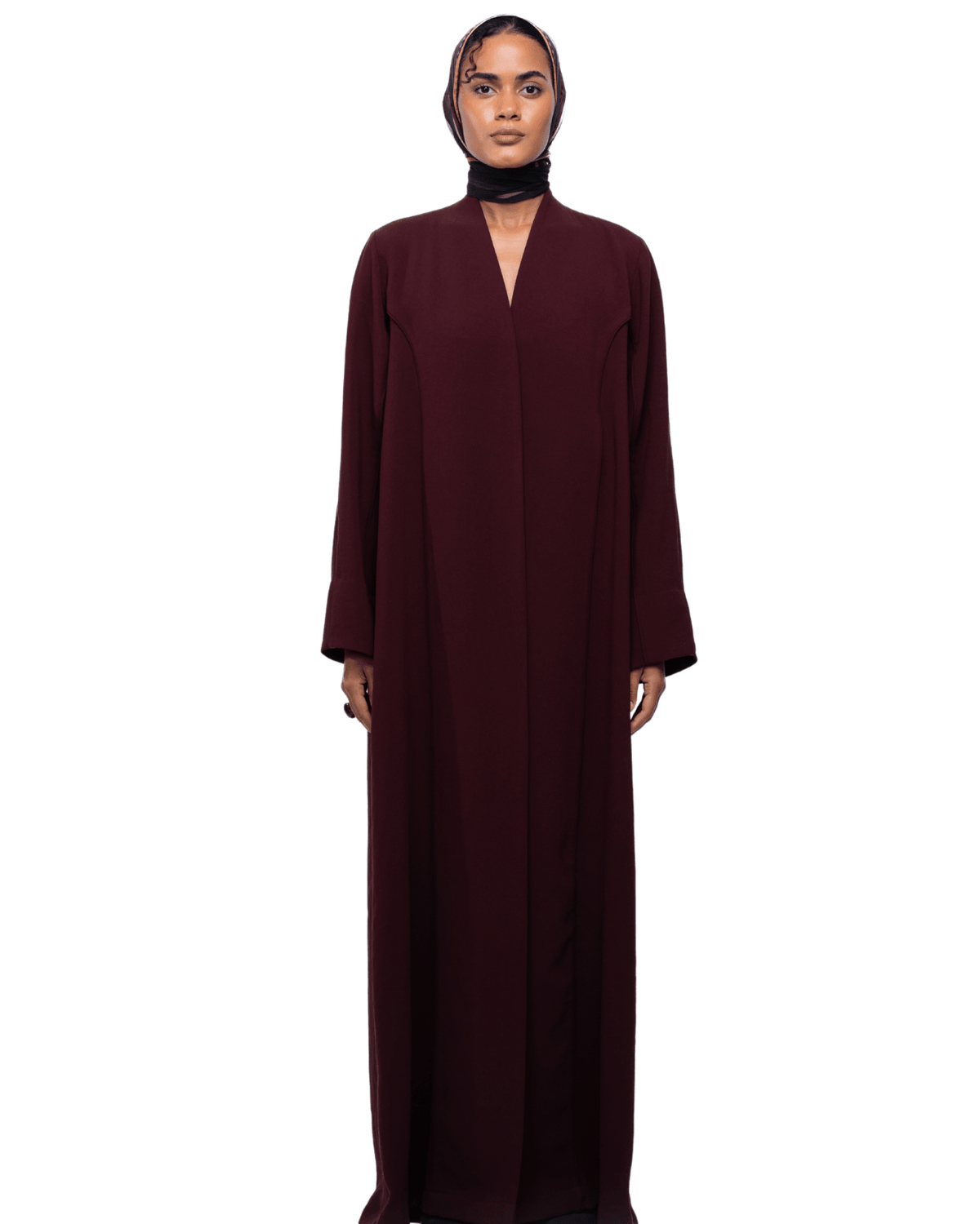 DUCIE-MR - Maroon Crepe Abaya - 1309 - MIRA Y MANO