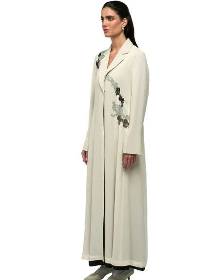 LINA-BE – Beige Crepe Abaya - 1309 - MIRA Y MANO