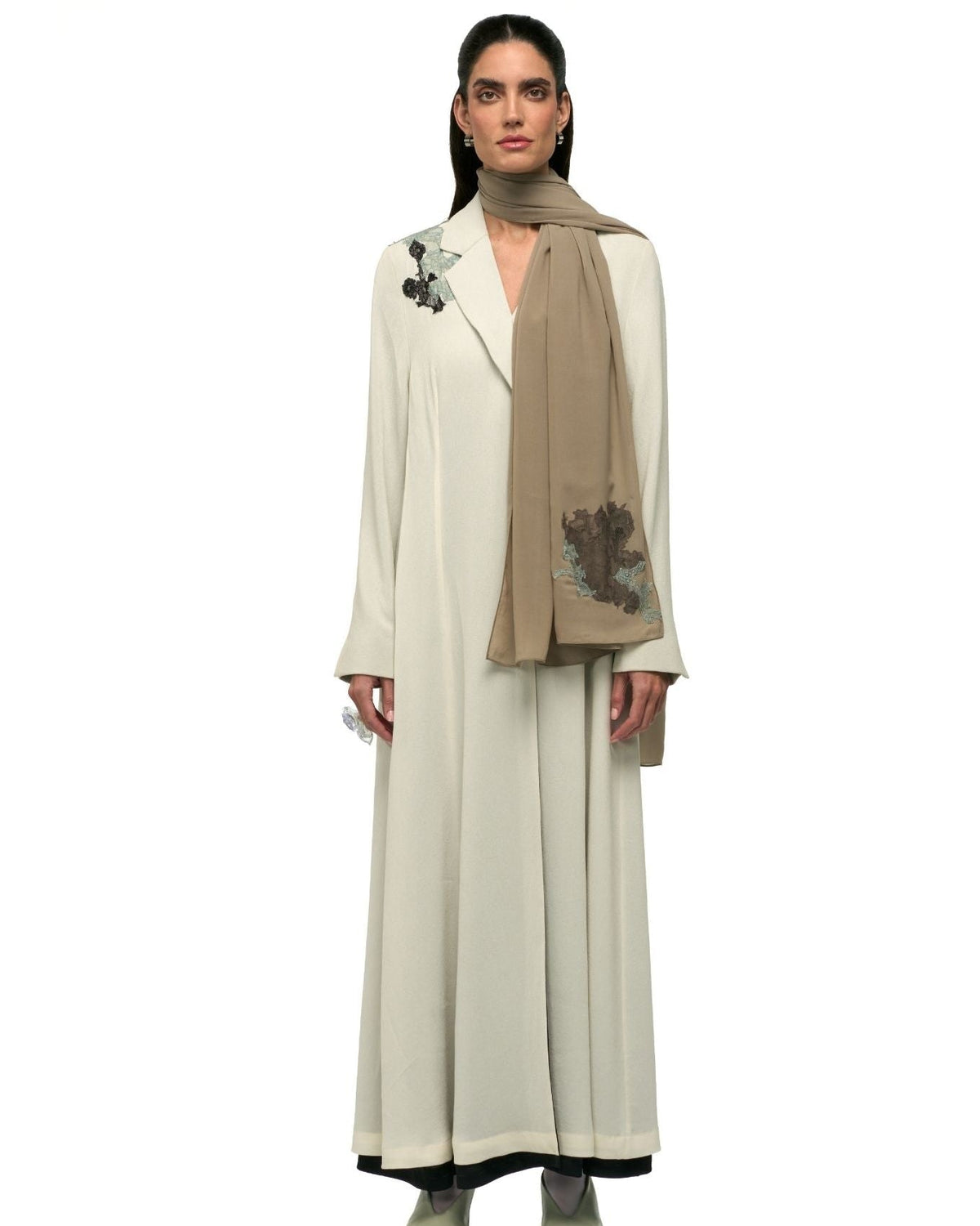 LINA-BE - Beige Crepe Abaya - 1309 - MIRA Y MANO