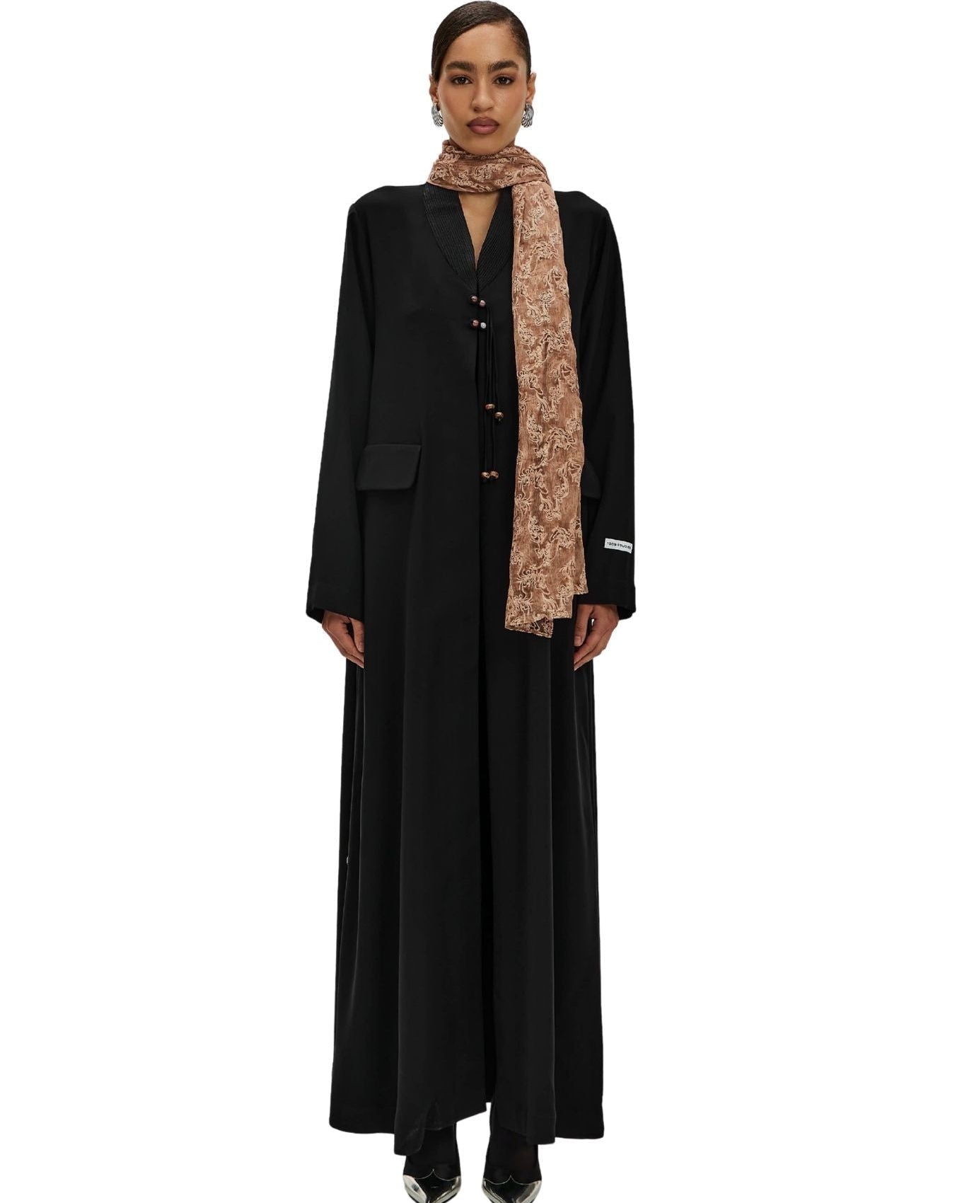LYRA-Black Crepe Abaya - 1309 - MIRA Y MANO