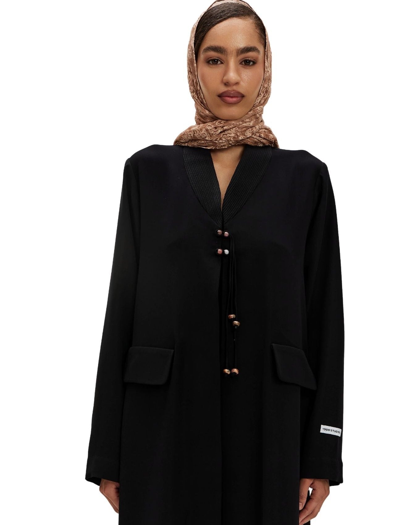LYRA-Black Crepe Abaya - 1309 - MIRA Y MANO