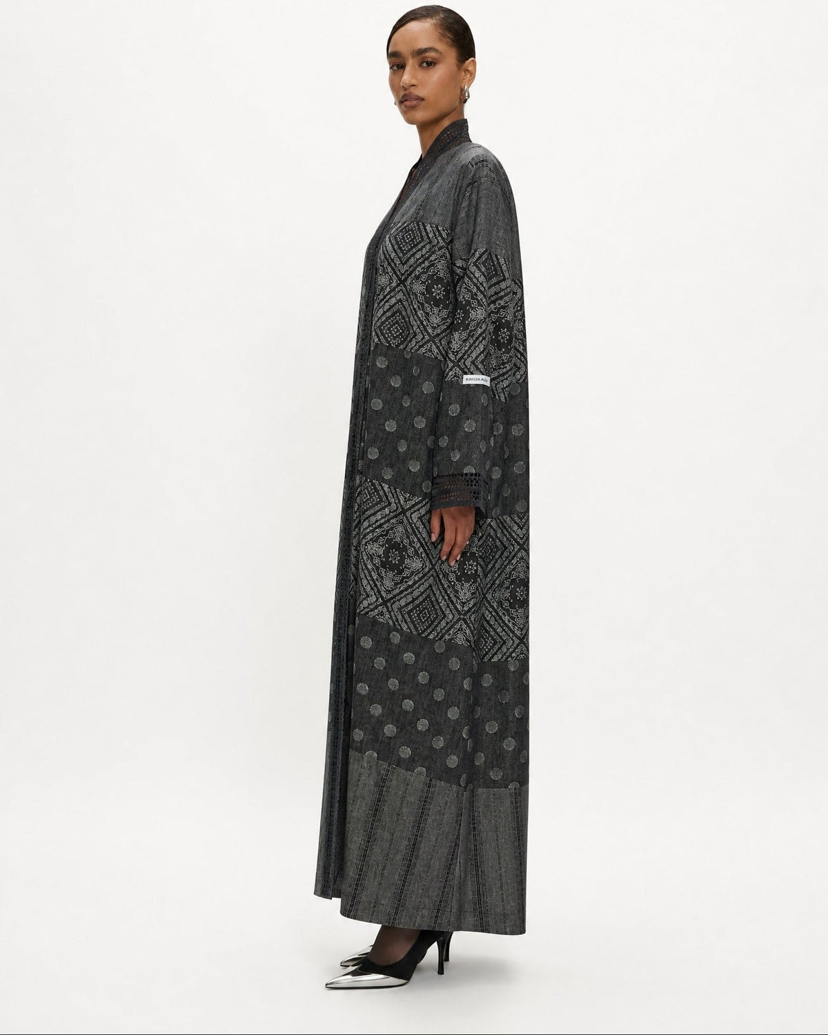 NORI-GY - Gray Linen Abaya - 1309 - MIRA Y MANO