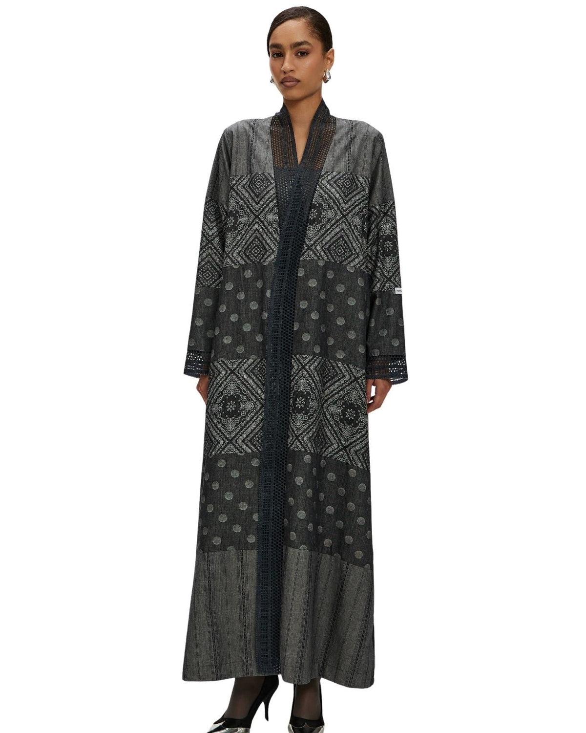 NORI-GY - Gray Linen Abaya - 1309 - MIRA Y MANO
