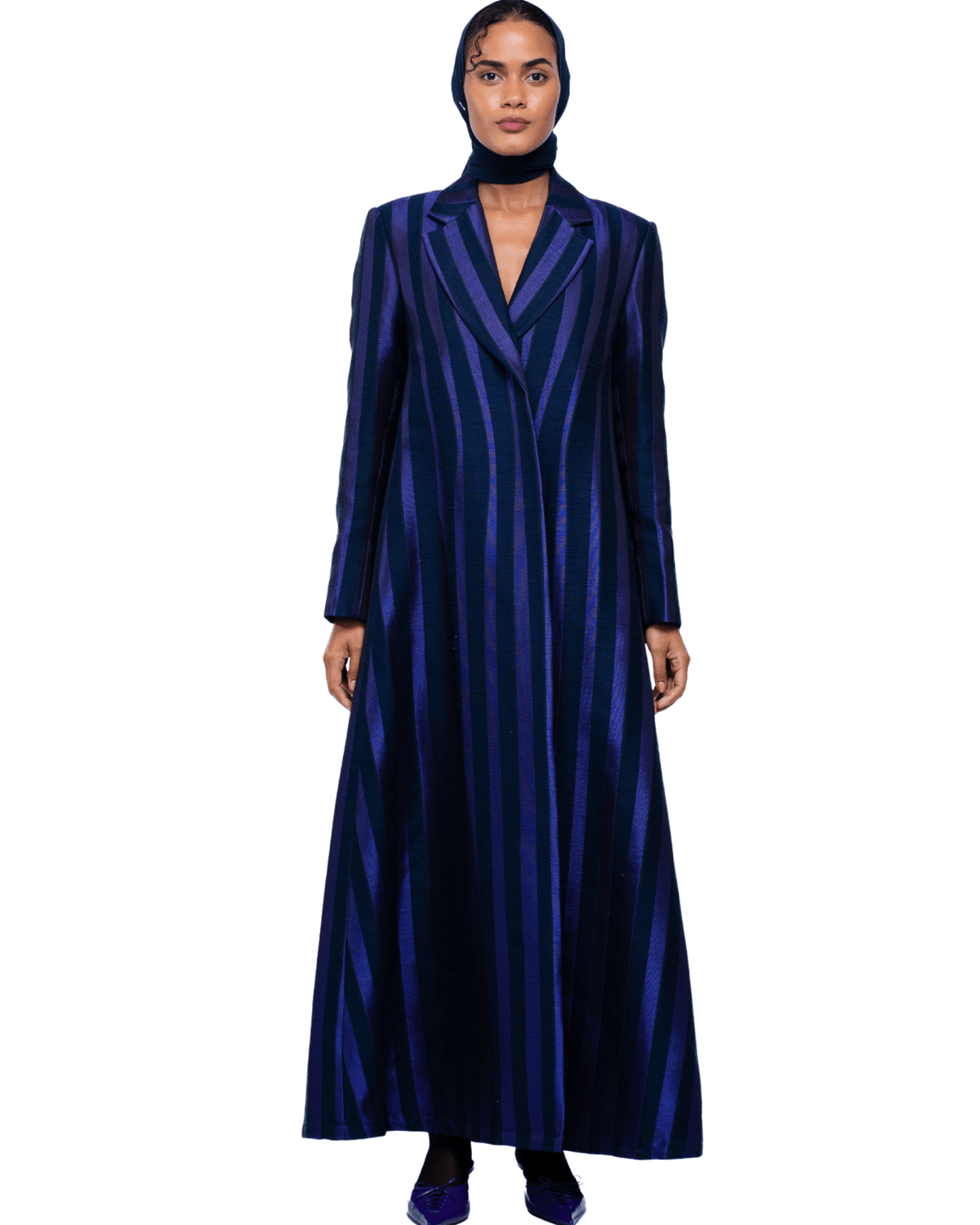 PIA-PR - Purple Jacquard Abaya - 1309 - MIRA Y MANO
