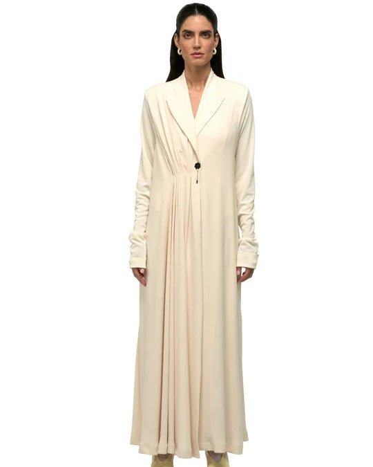 TAY-IV – Ivory Silk Abaya - 1309 - MIRA Y MANO