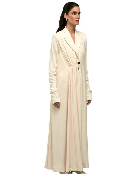 TAY-IV – Ivory Silk Abaya - 1309 - MIRA Y MANO