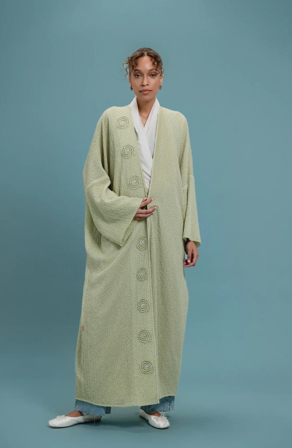 THALIA PISTACHIO ABAYA - 1309 - MIRA Y MANO