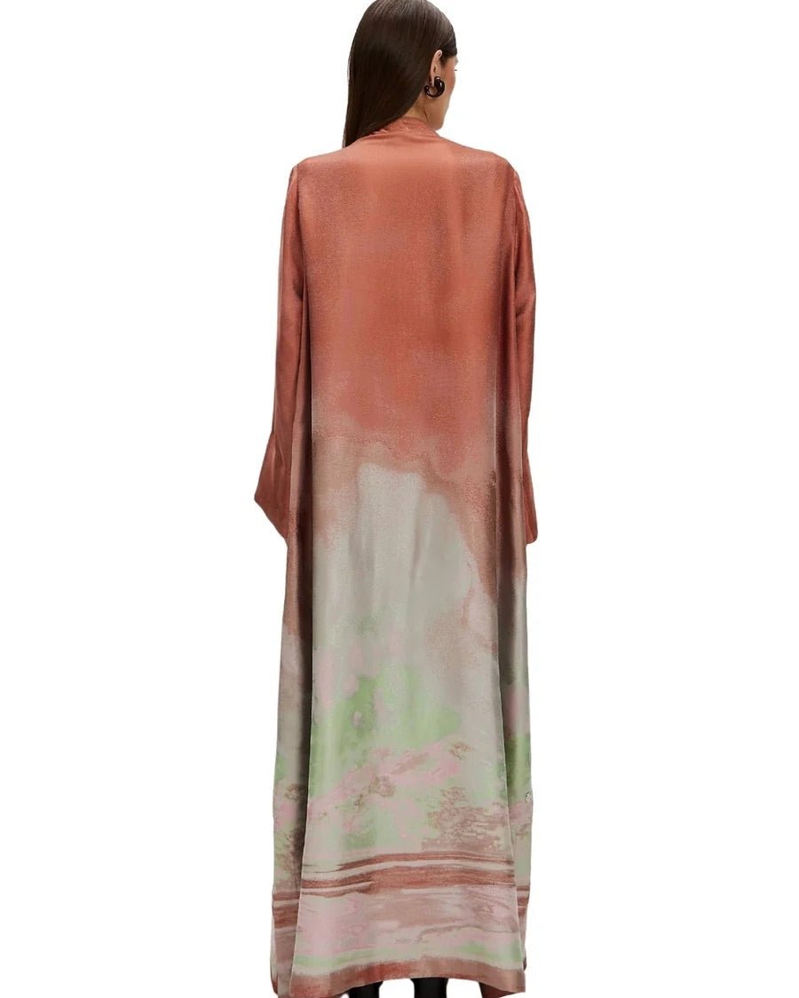 VALERIE-LC-Light Coral Silk Abaya - 1309 - MIRA Y MANO