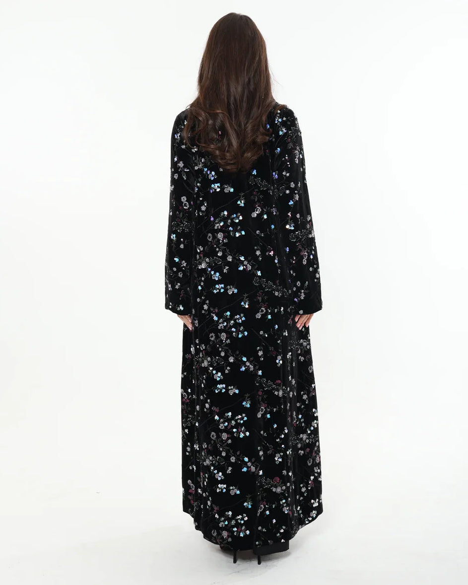 NW 2541 - Black Velvet Abaya