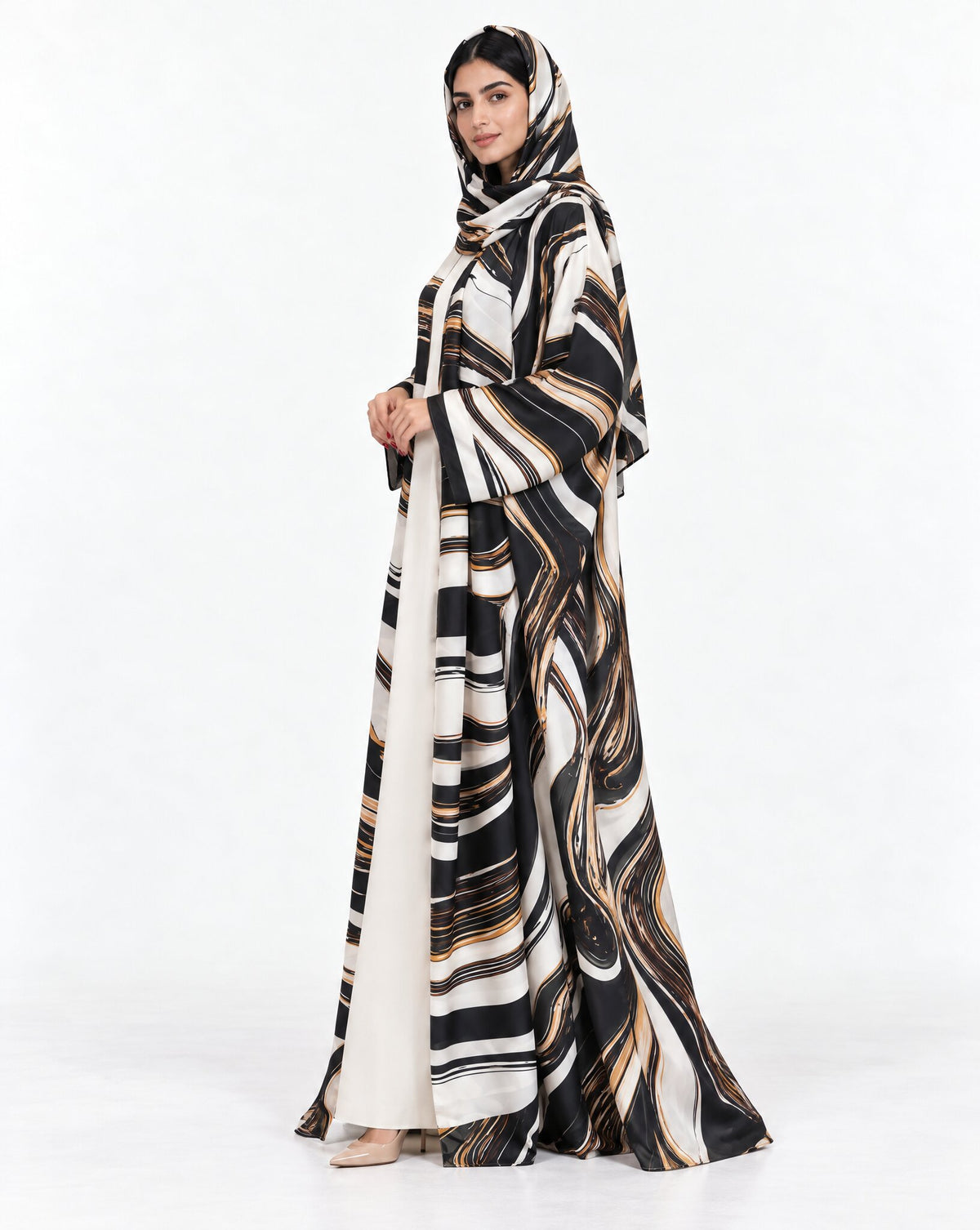 QTR QM28 - Black Chiffon Abaya