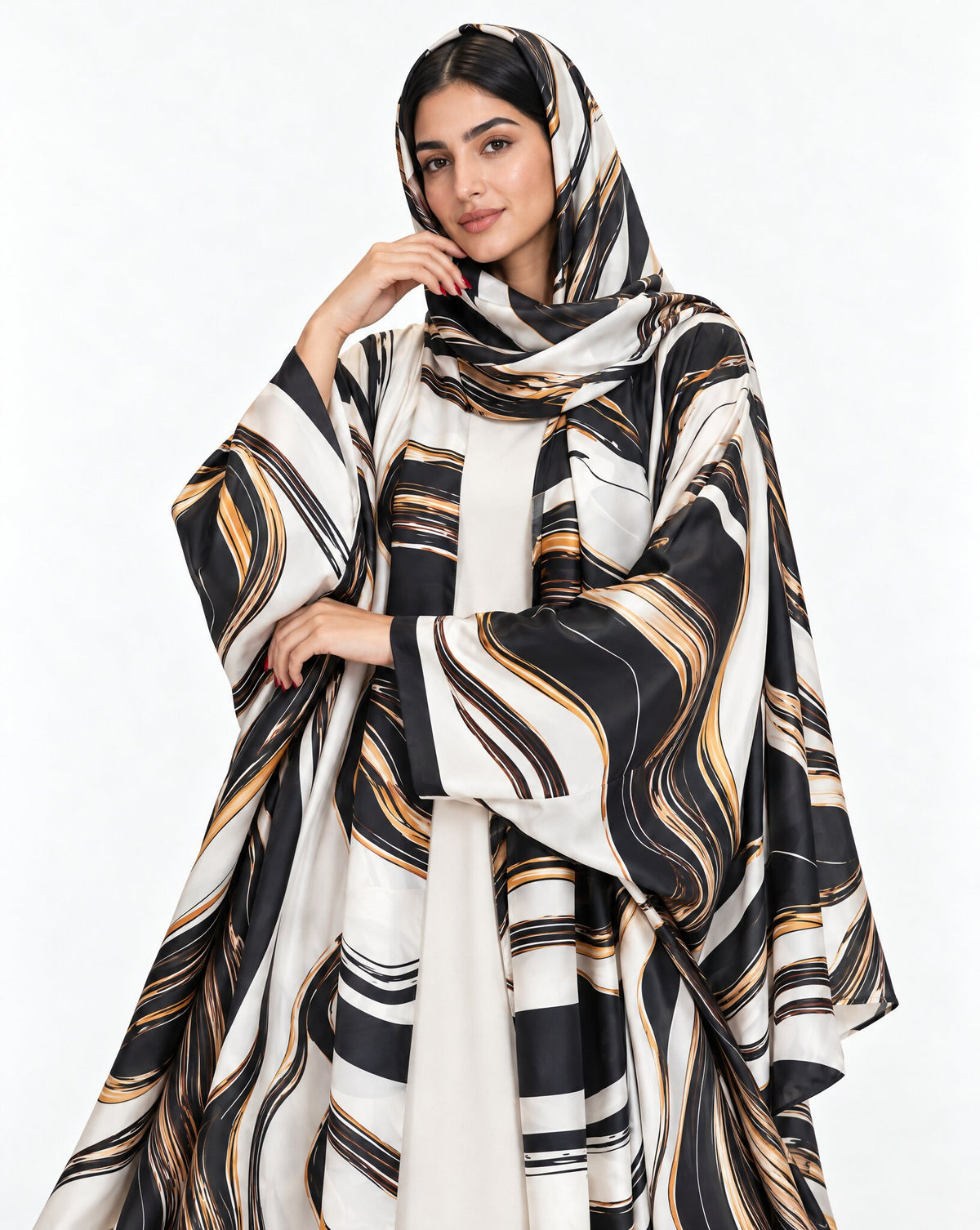 QTR QM28 - Black Chiffon Abaya