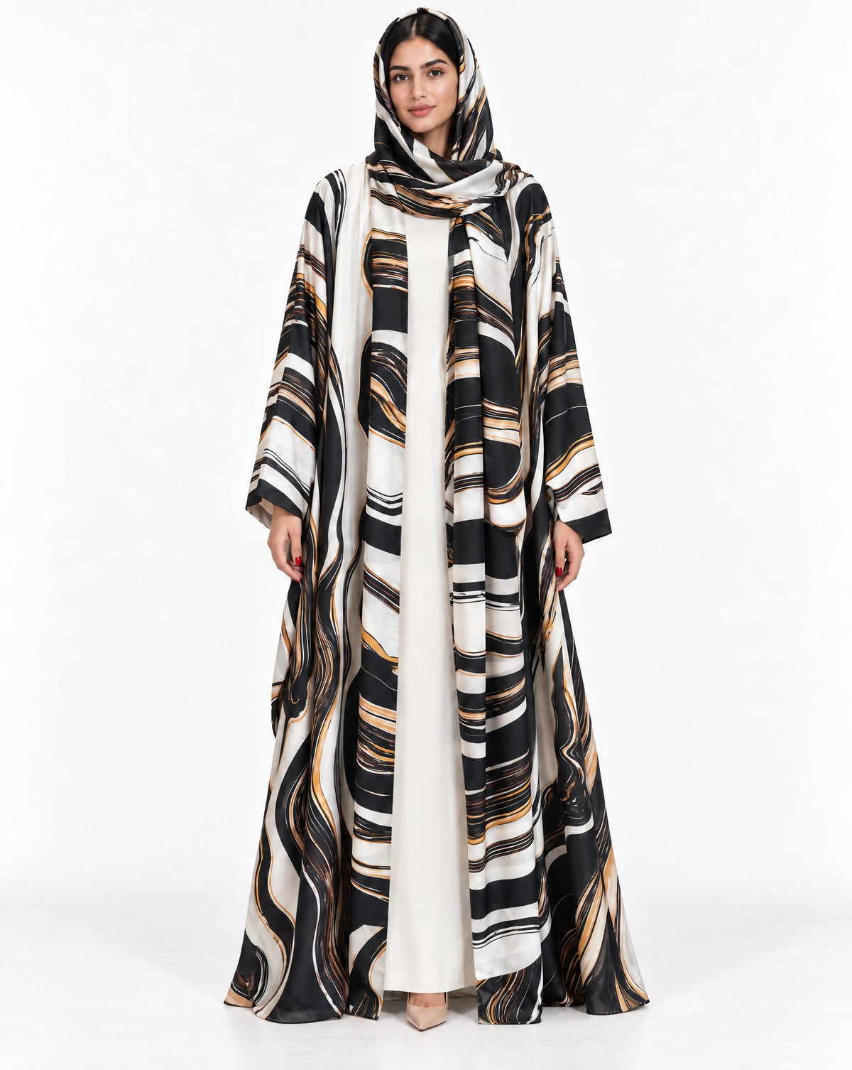 QTR QM28 - Black Chiffon Abaya