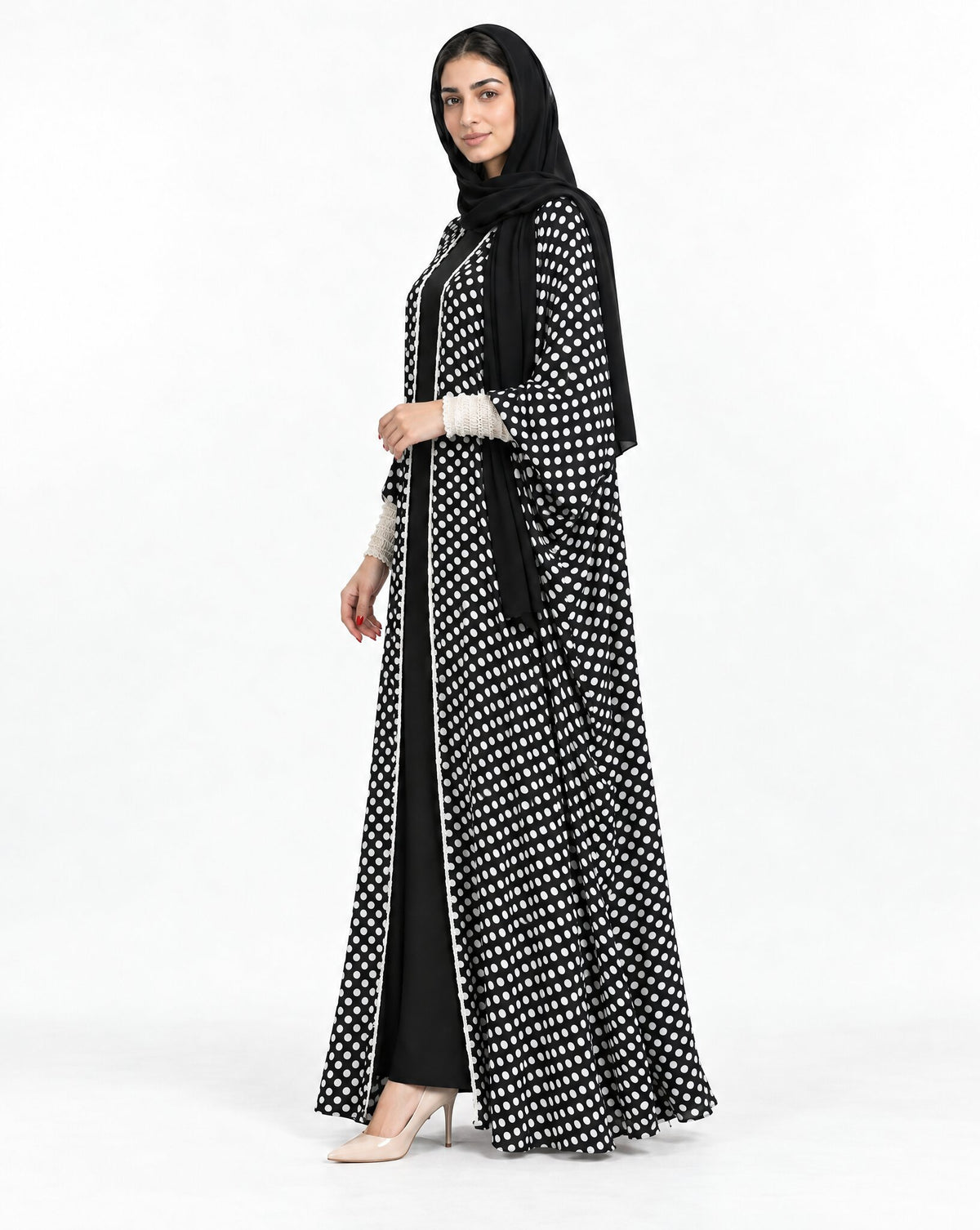 QTR QM40 - Black Chiffon Abaya