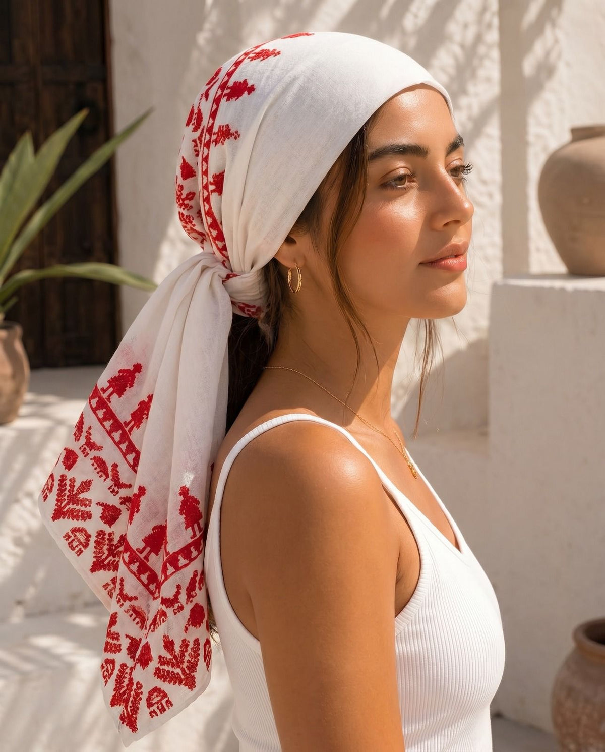 S51-R – White Scarf – Product image 1