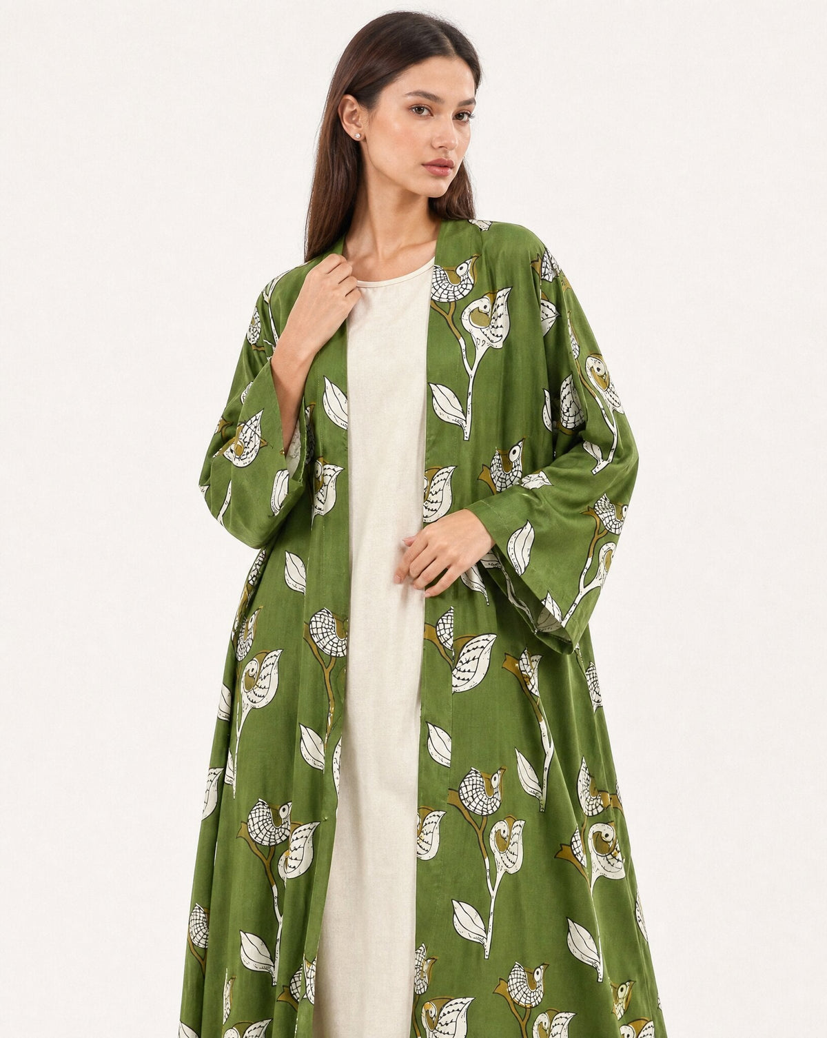 S26-S03 – Green Cotton Abaya Set – Product image 2