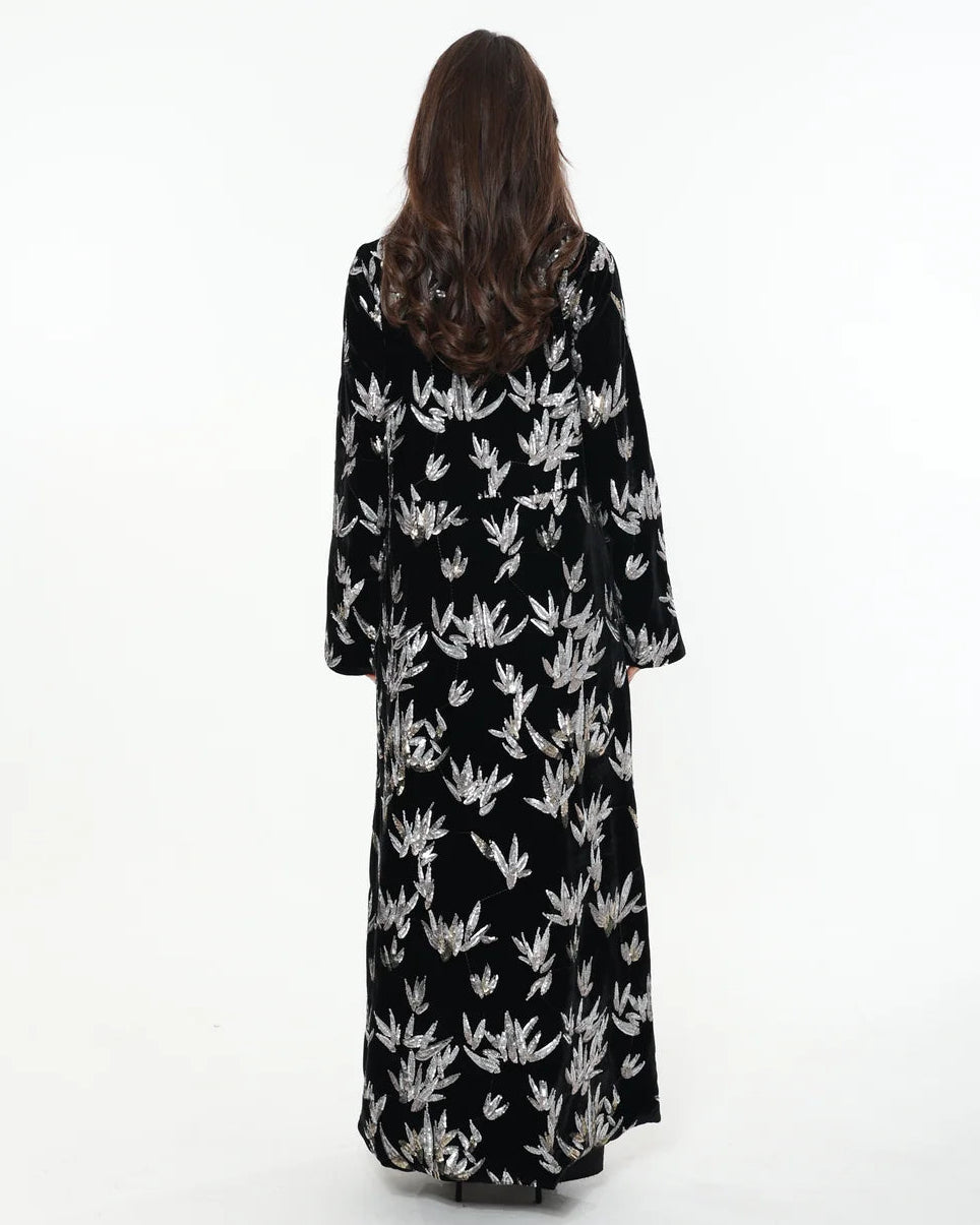 NW 2538 - Black Velvet Abaya