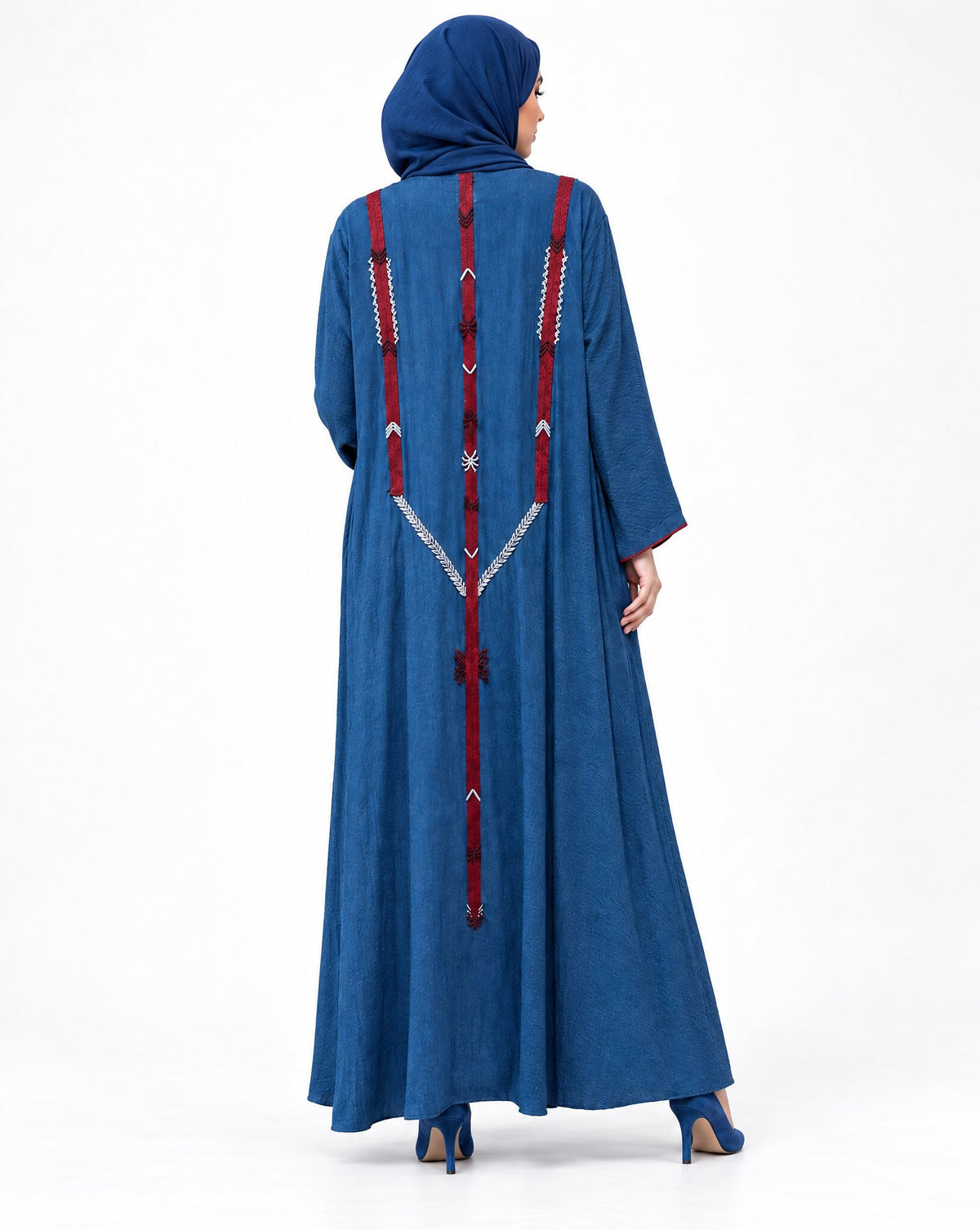 134 – Teal Washed Silk Abaya